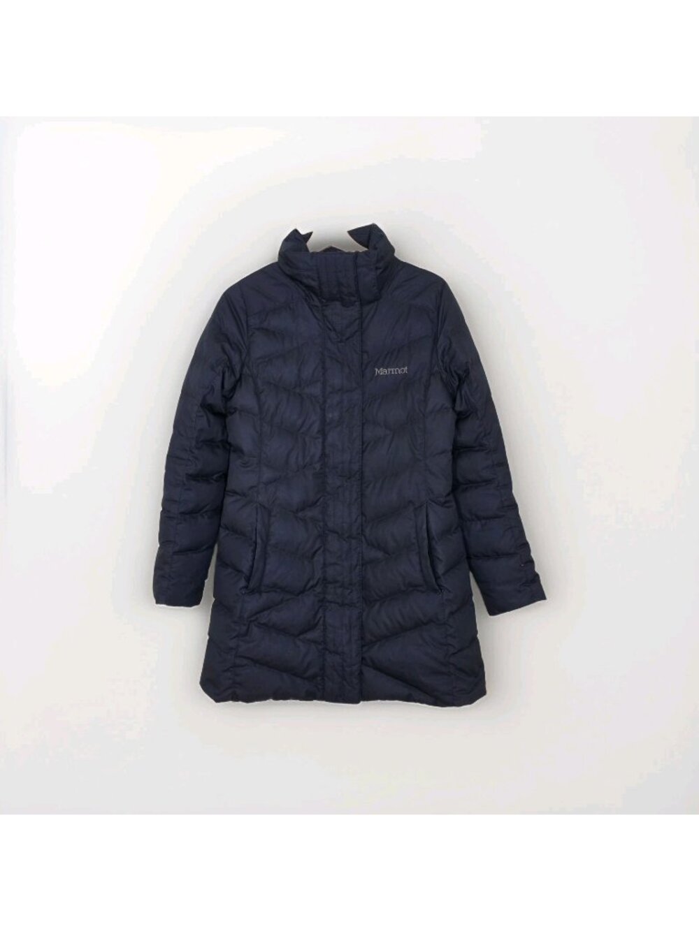 ​Marmot Ithaca Chevron Quilted Parka M Black 700 Fill Down M9010 MISSING HOOD